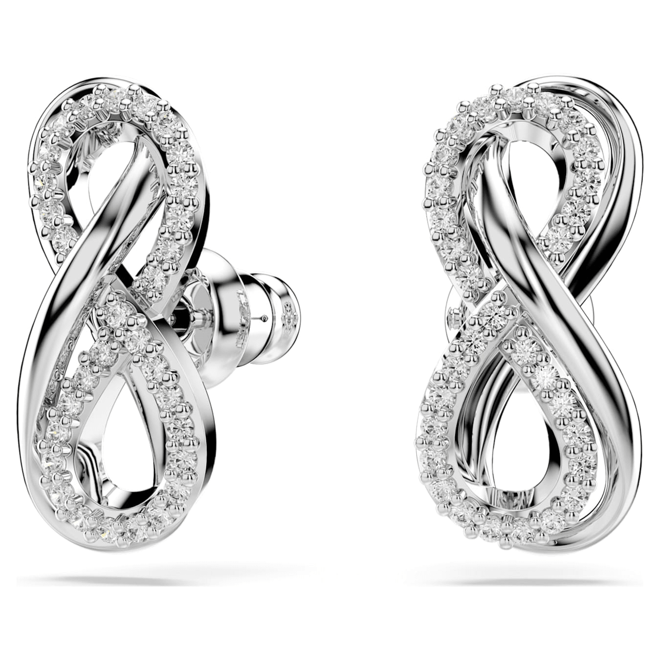 Swarovski Hyperbola Stud Earrings Infinity White Rhodium plated -Swarovski