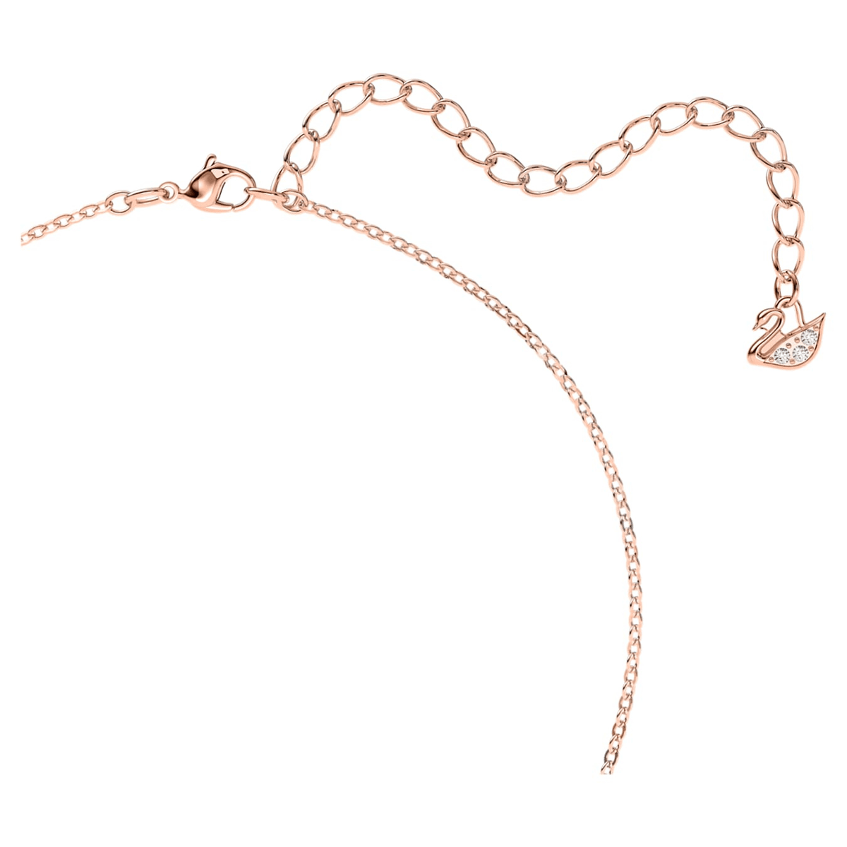Swarovski Iconic Swan Pendant, Black, Rose-Gold Tone Plated -Swarovski