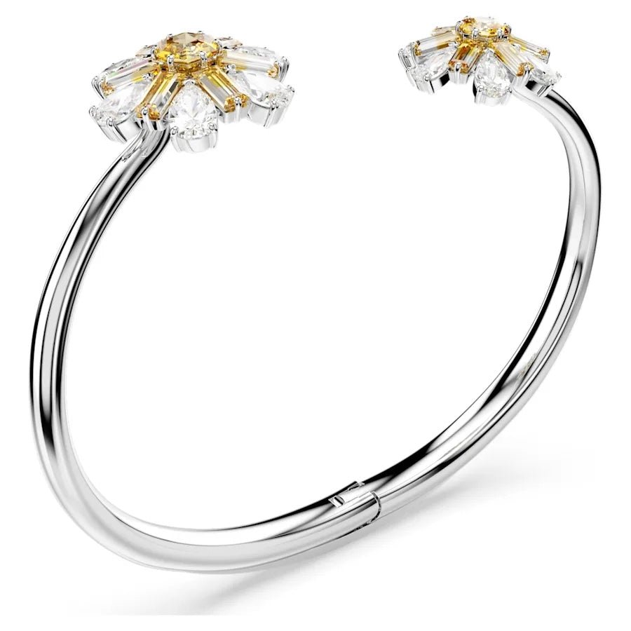 Swarovski Idyllia Bangle Flower Yellow Rhodium plated -Swarovski