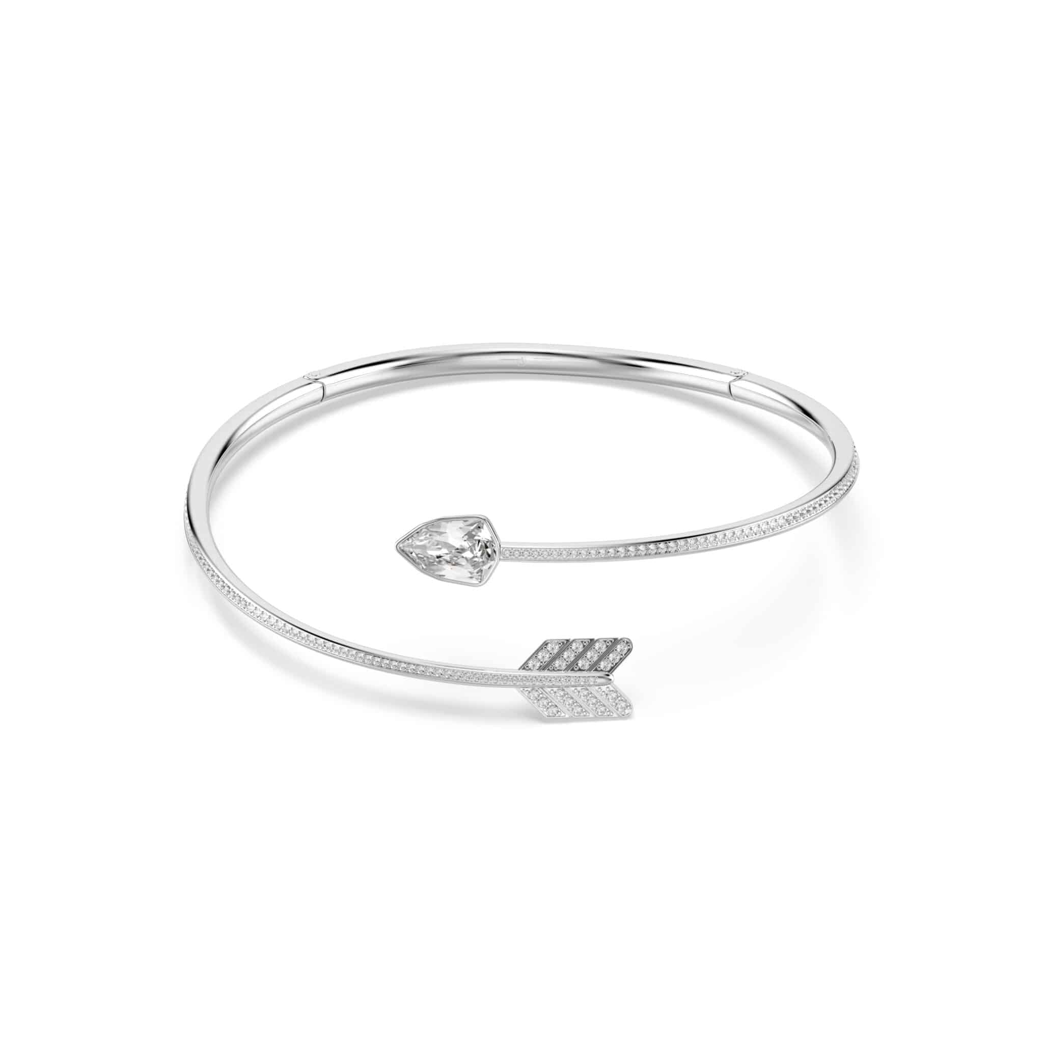 Swarovski Idyllia Choker, Mixed cuts, Arrow, White, Rhodium plated -Swarovski