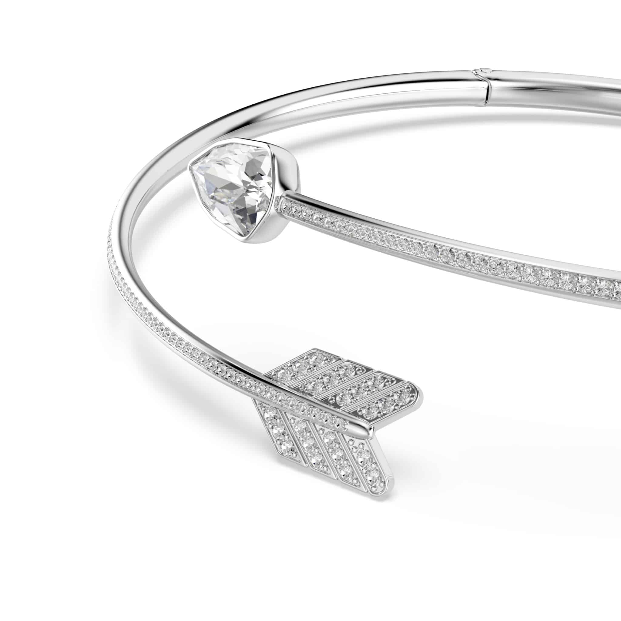Swarovski Idyllia Choker, Mixed cuts, Arrow, White, Rhodium plated -Swarovski