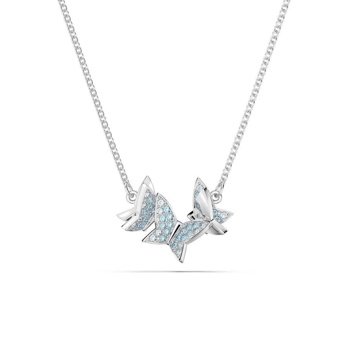 Swarovski Idyllia Lilia necklace Butterfly, Blue, Rhodium plated -Swarovski