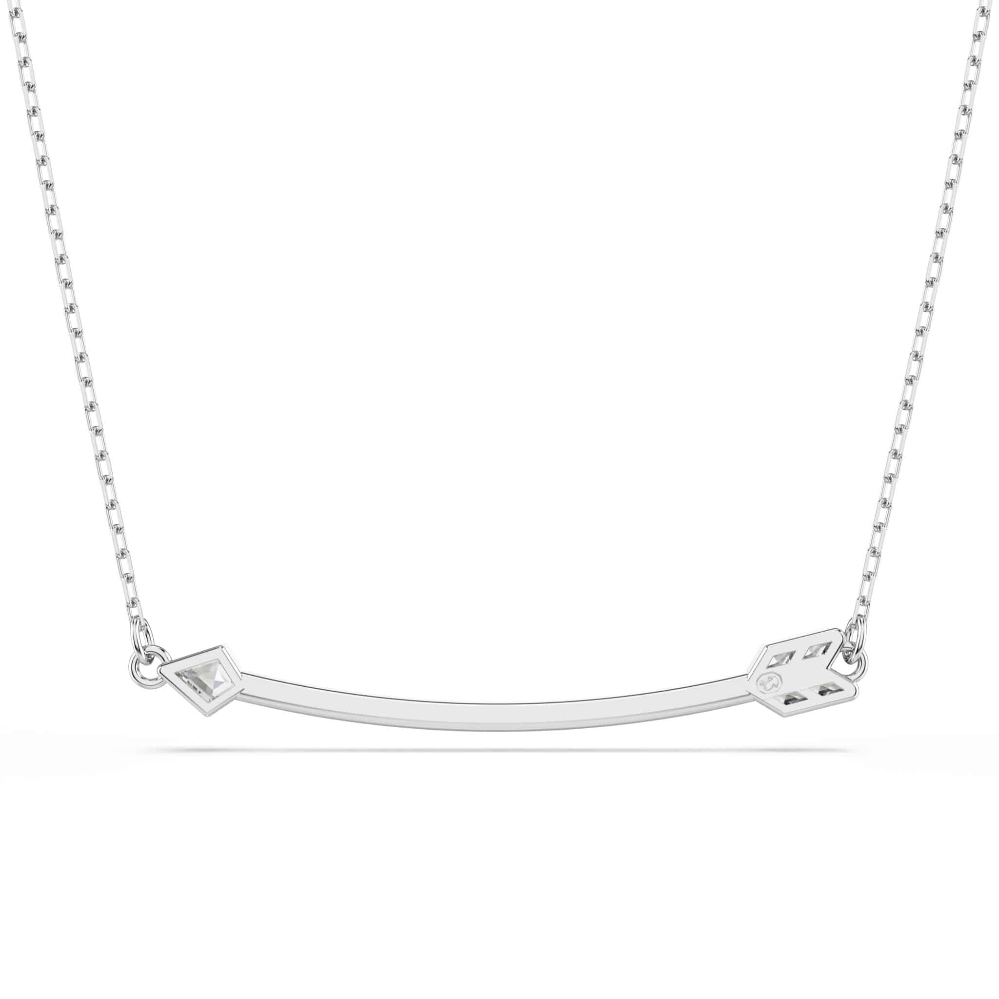 Swarovski Idyllia Pendant, Mixed cuts, Arrow, White, Rhodium plated -Swarovski
