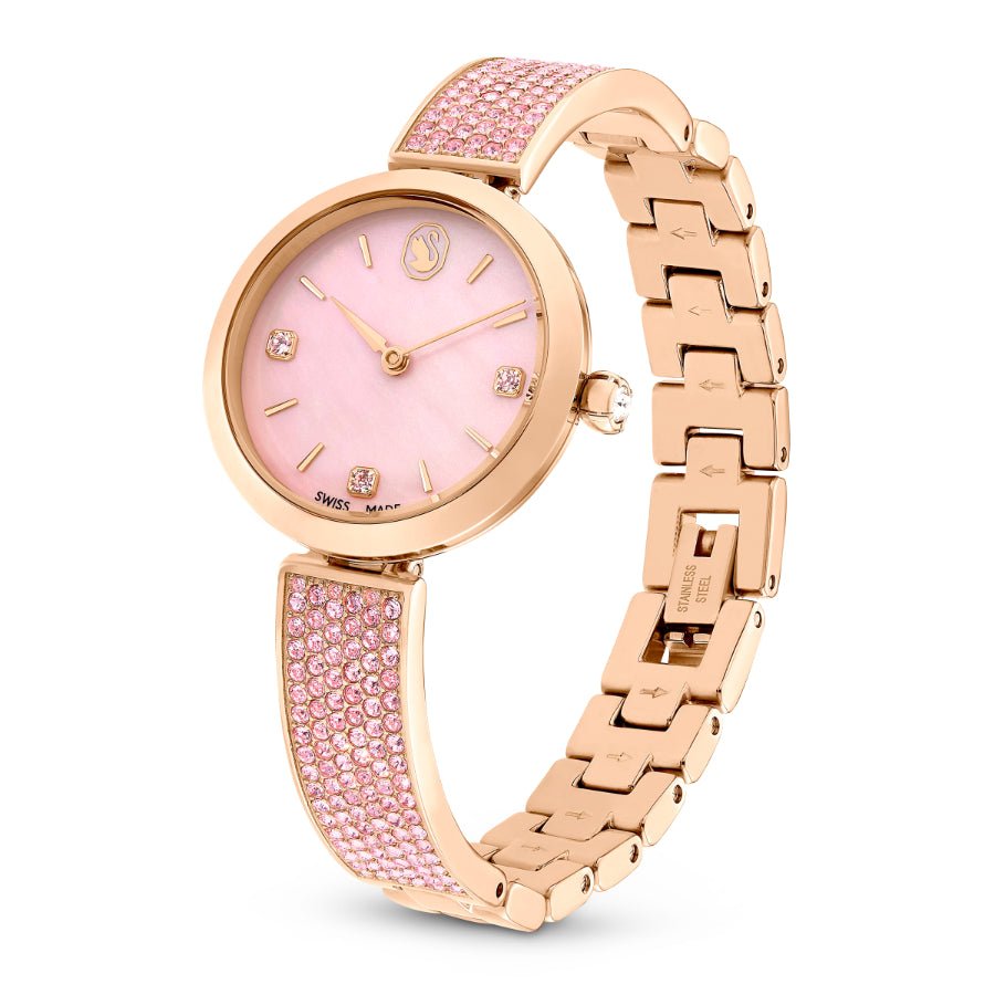 Swarovski Illumina Watch, Swiss Made, Crystal Bracelet, Pink, Rose Gold-tone Finish -Swarovski