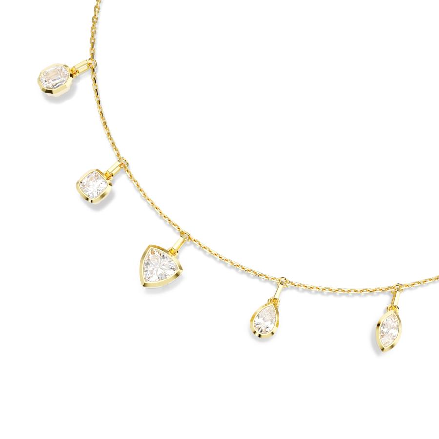 Swarovski Imber Necklace, Mixed Cuts, White, Gold-tone Plated -Swarovski
