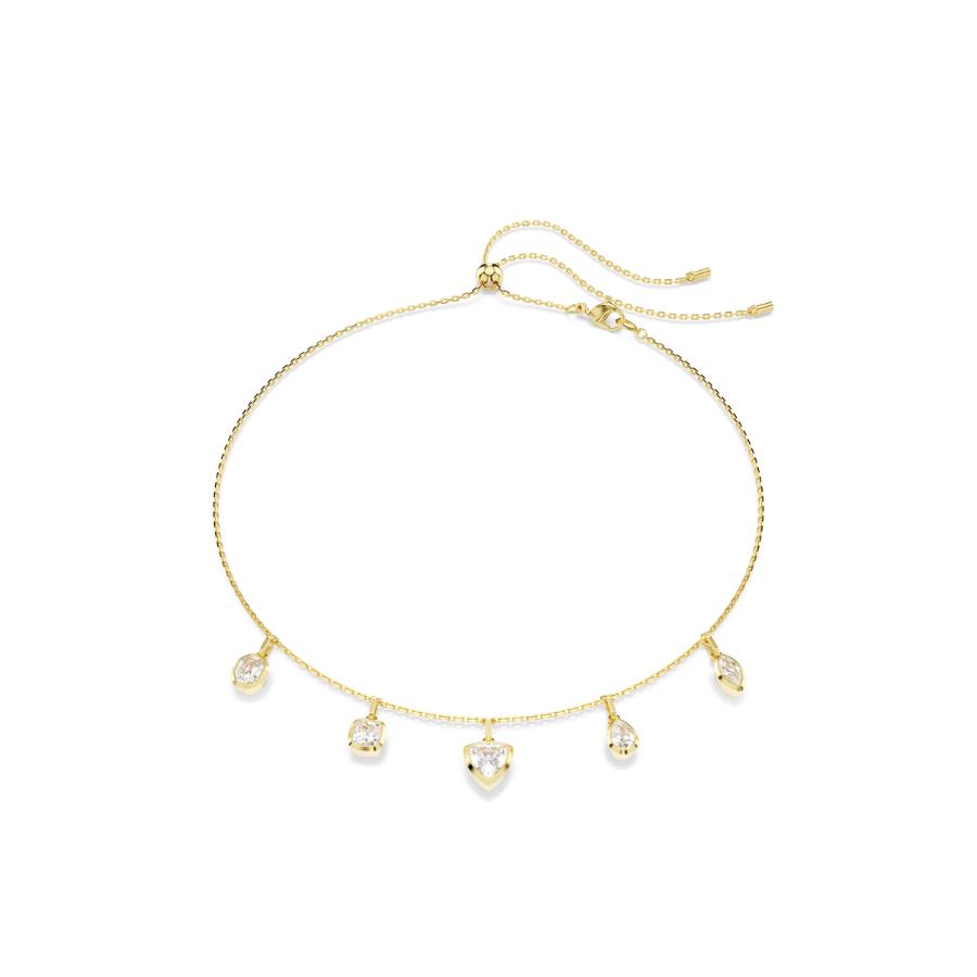 Swarovski Imber Necklace, Mixed Cuts, White, Gold-tone Plated -Swarovski