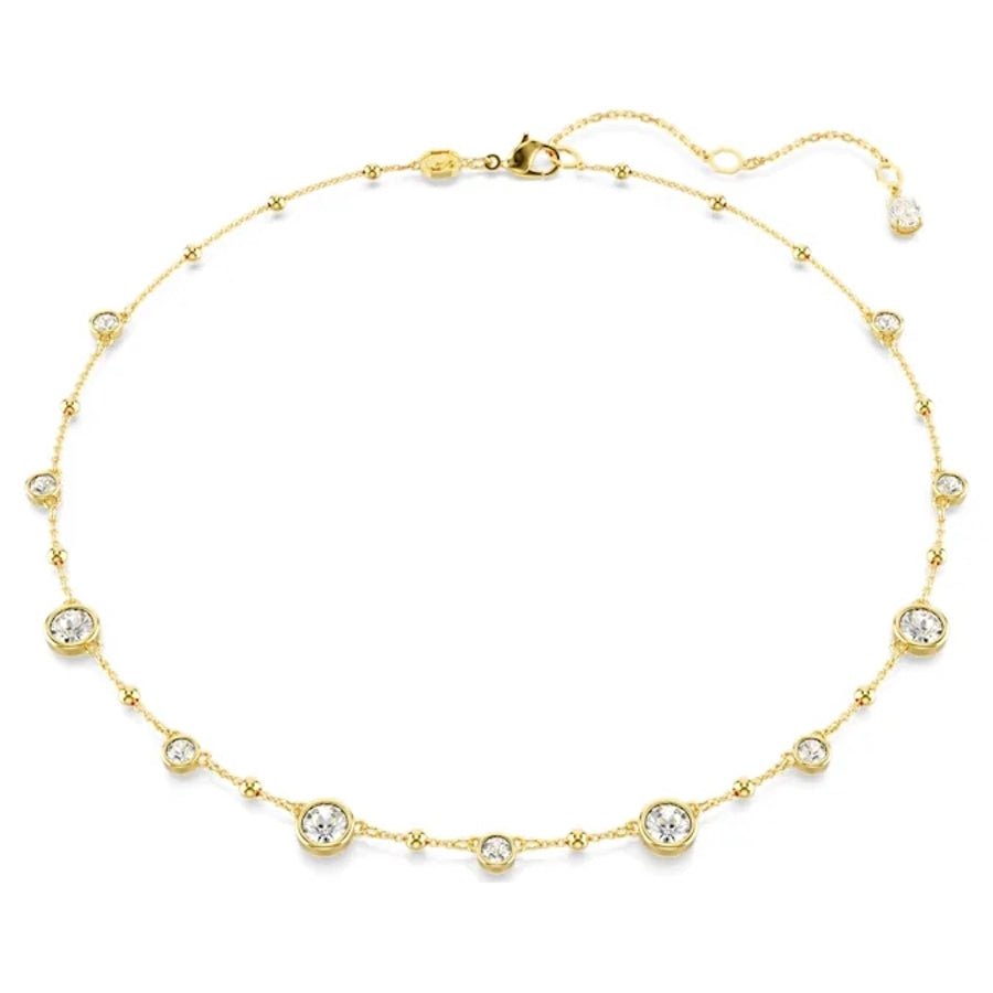 Swarovski Imber Necklace Round Cut Scattered Design White Gold-tone plated -Swarovski