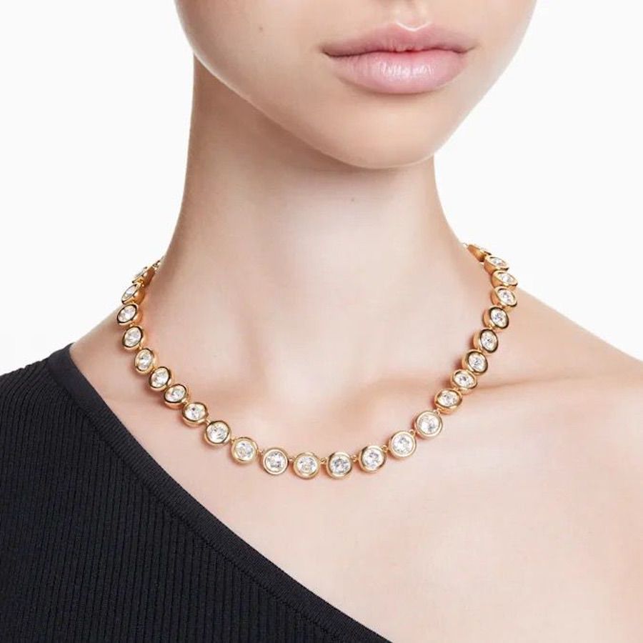 Swarovski Imber Necklace Round Cut White Gold-tone plated -Swarovski