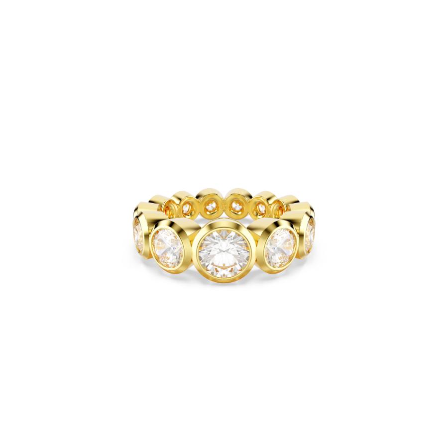 Swarovski Imber Ring, Mixed Round Cuts, White, Gold-tone Plated -Swarovski