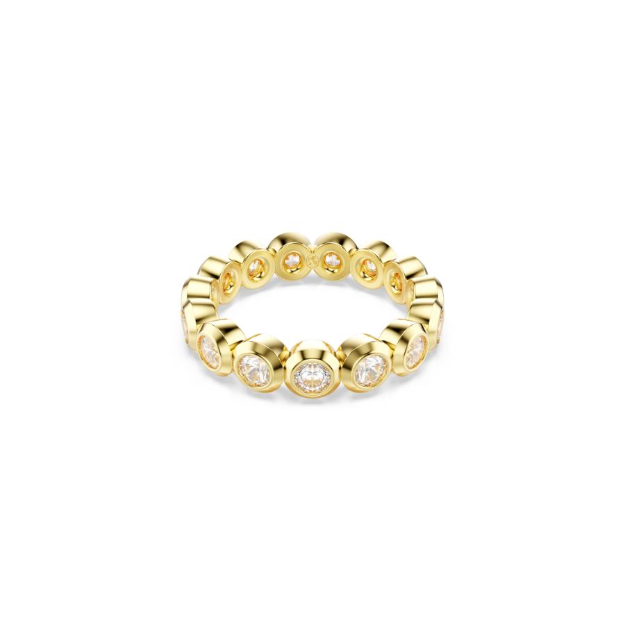 Swarovski Imber Ring, Round Cut, White, Gold-tone Plated -Swarovski