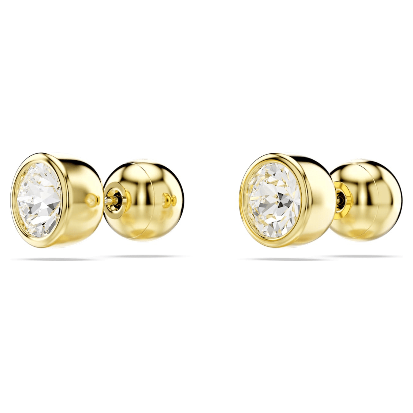 Swarovski Imber Stud Earrings Round Cut White Gold-tone plated -Swarovski