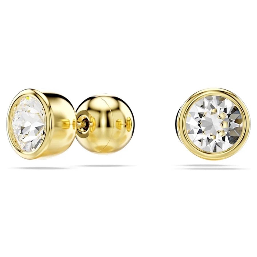 Swarovski Imber Stud Earrings Round Cut White Gold-tone plated -Swarovski