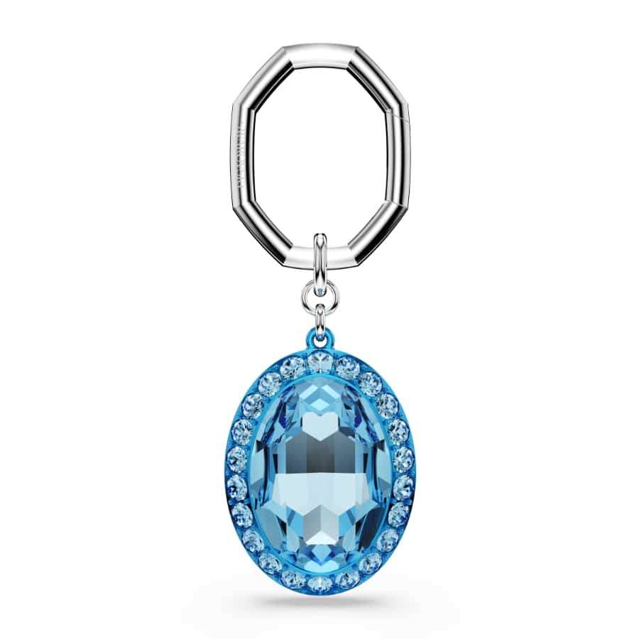 Swarovski Key Ring, Oval Cut, Blue, Mixed Metal Finish -Swarovski