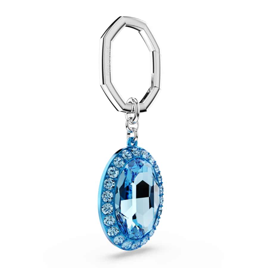 Swarovski Key Ring, Oval Cut, Blue, Mixed Metal Finish -Swarovski