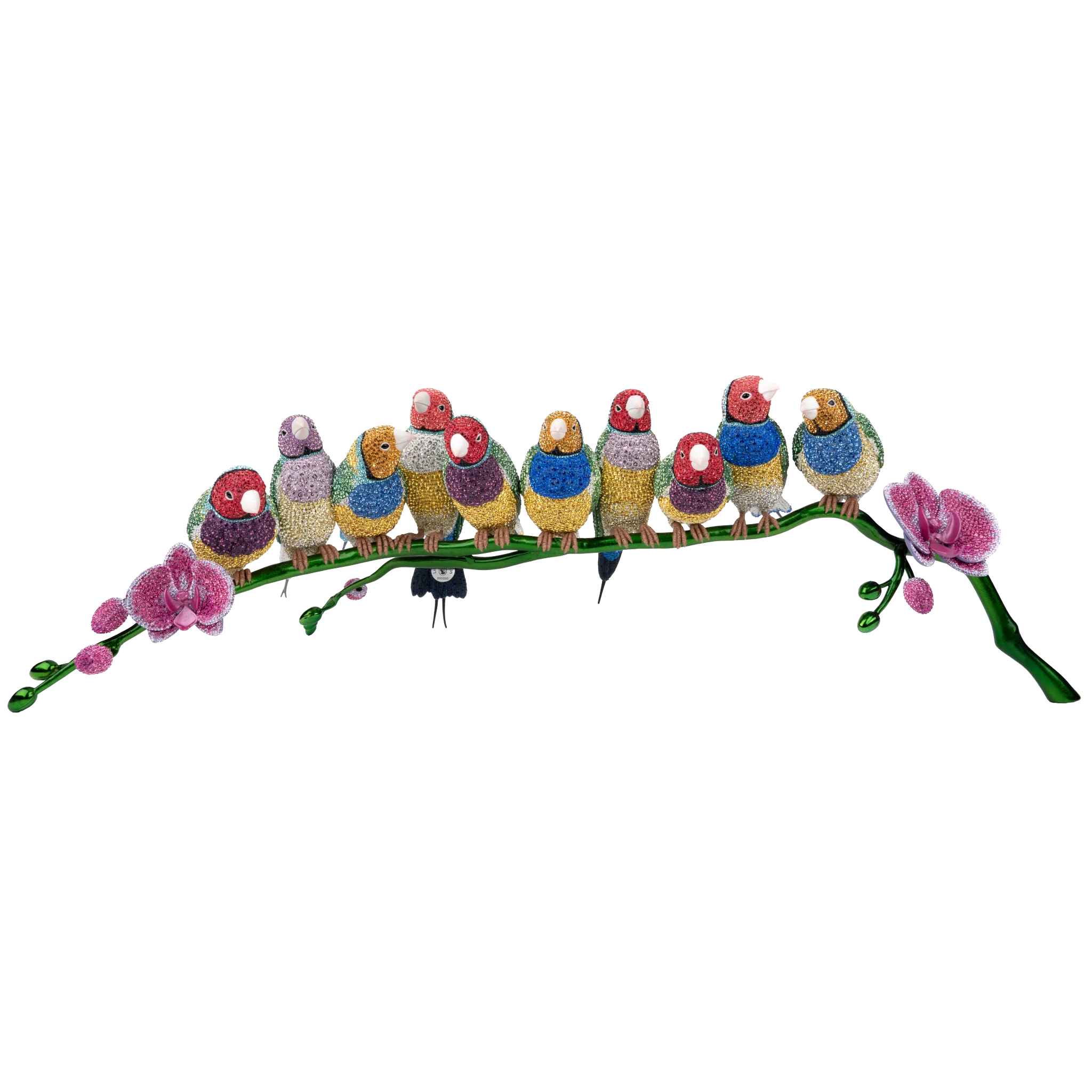 Swarovski Limited Edition Crystal Myriad Gouldian Finches -Swarovski