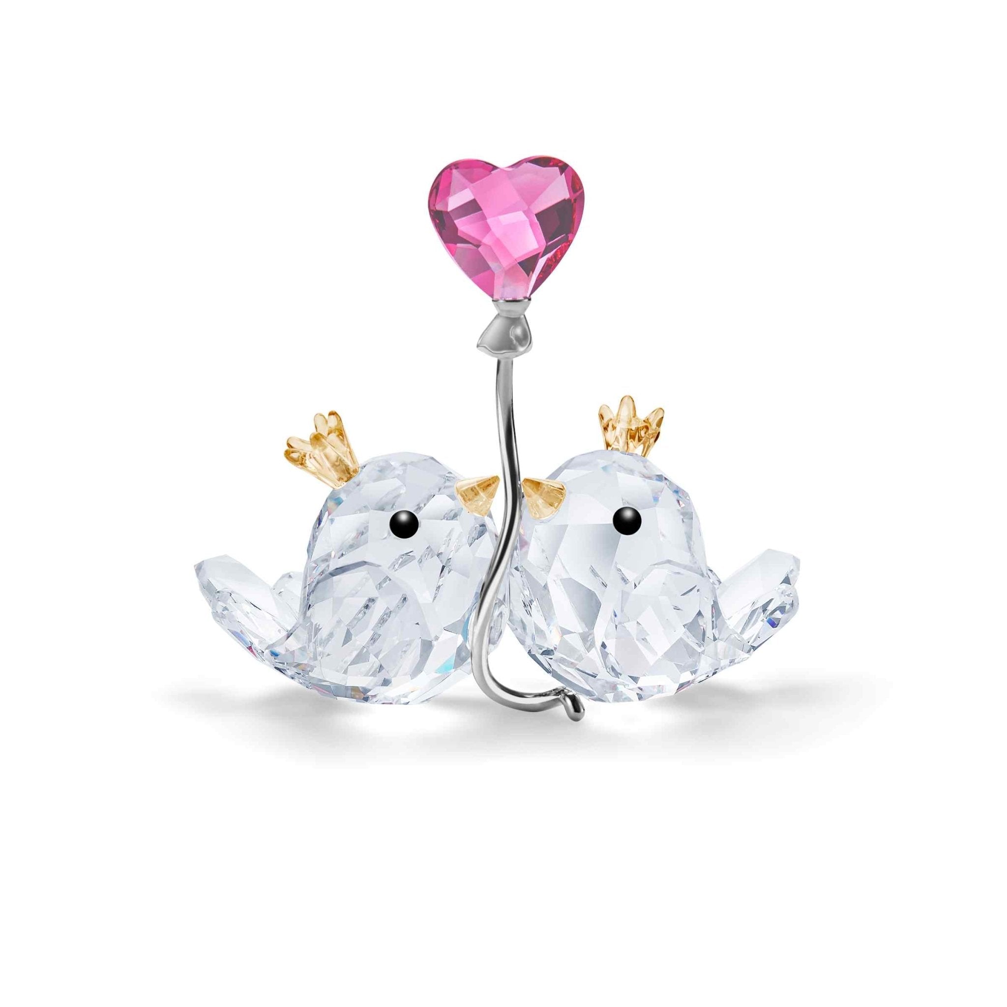 Swarovski Love Birds, Pink Heart -Swarovski