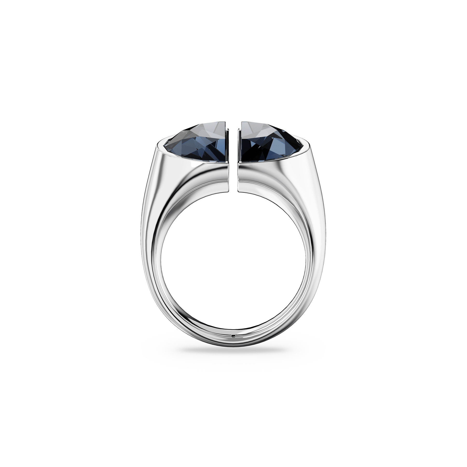 Swarovski Lucent cocktail ring Gray, Rhodium plated -Swarovski