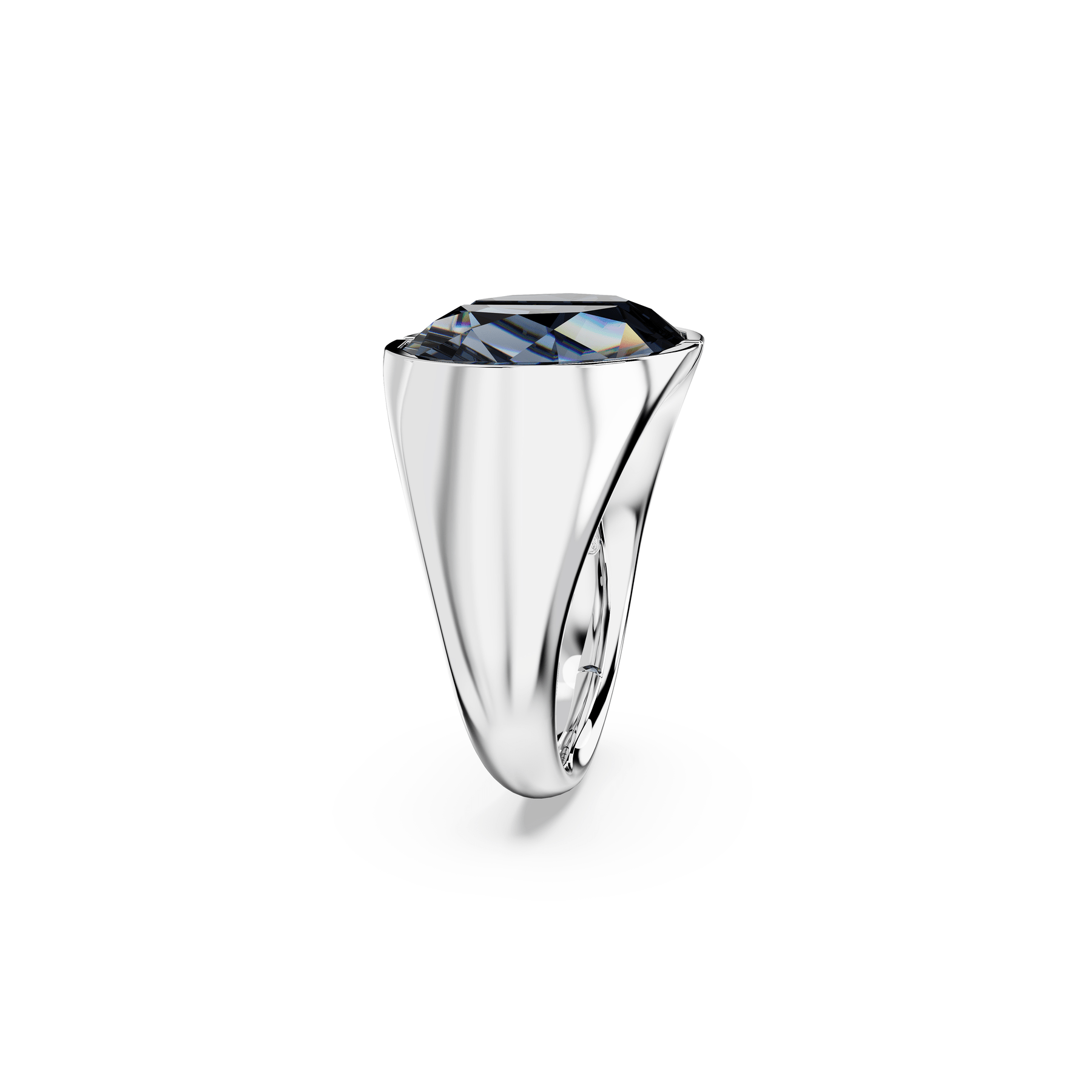 Swarovski Lucent cocktail ring Gray, Rhodium plated -Swarovski