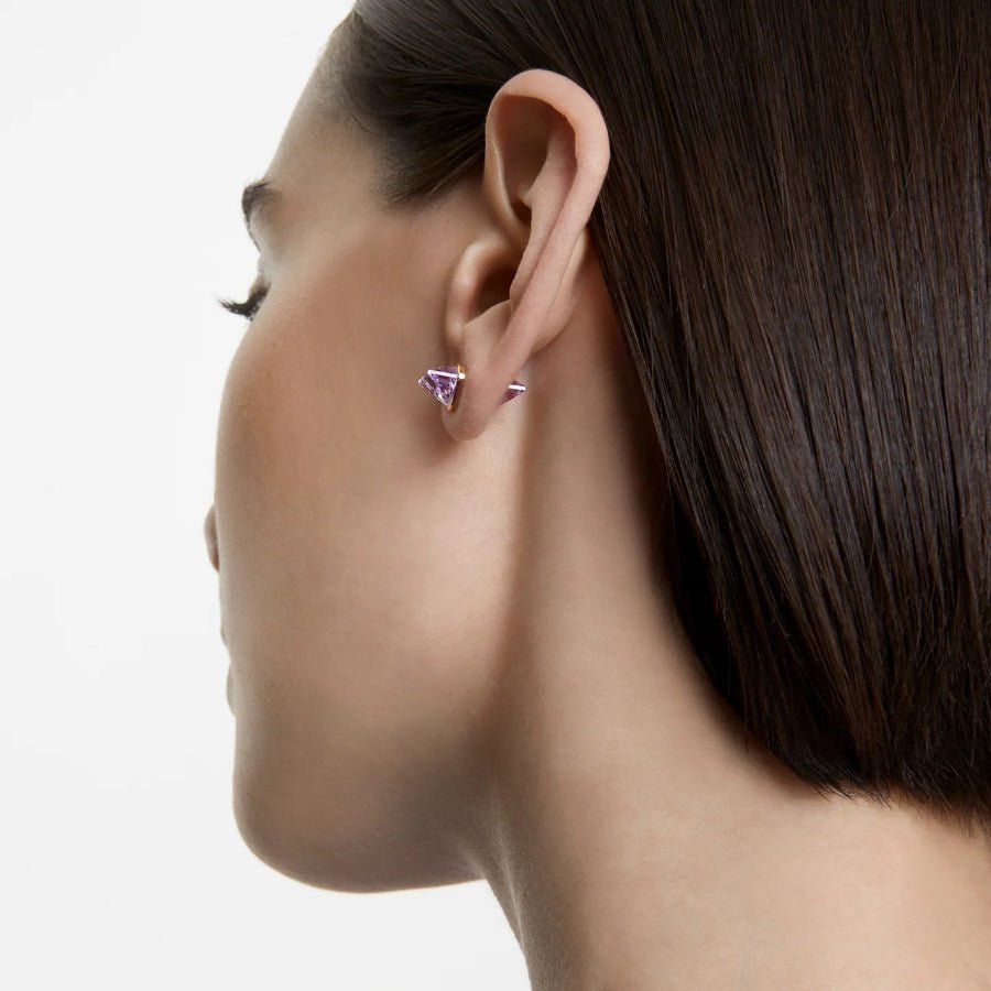 Swarovski Lucent Ear Cuff Single, Magnetic Closure, Purple, Gold-Tone Plated -Swarovski