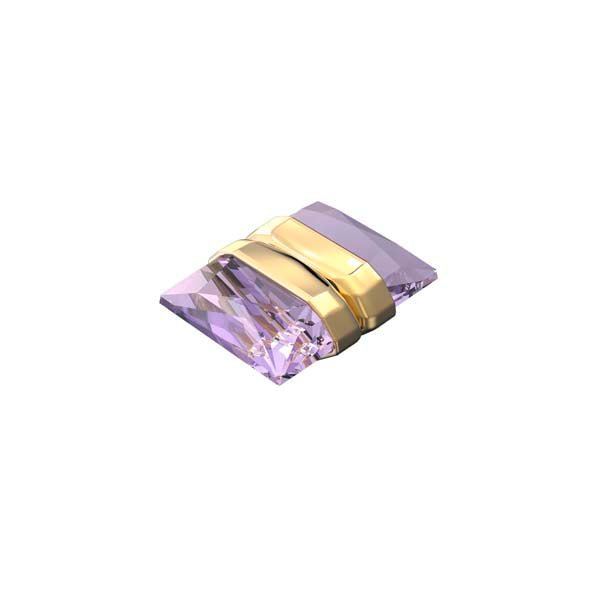 Swarovski Lucent Ear Cuff Single, Magnetic Closure, Purple, Gold-Tone Plated -Swarovski