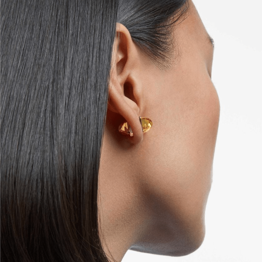 Swarovski Lucent Ear Cuff Single, Magnetic Closure, Yellow, Gold-Tone Plated -Swarovski