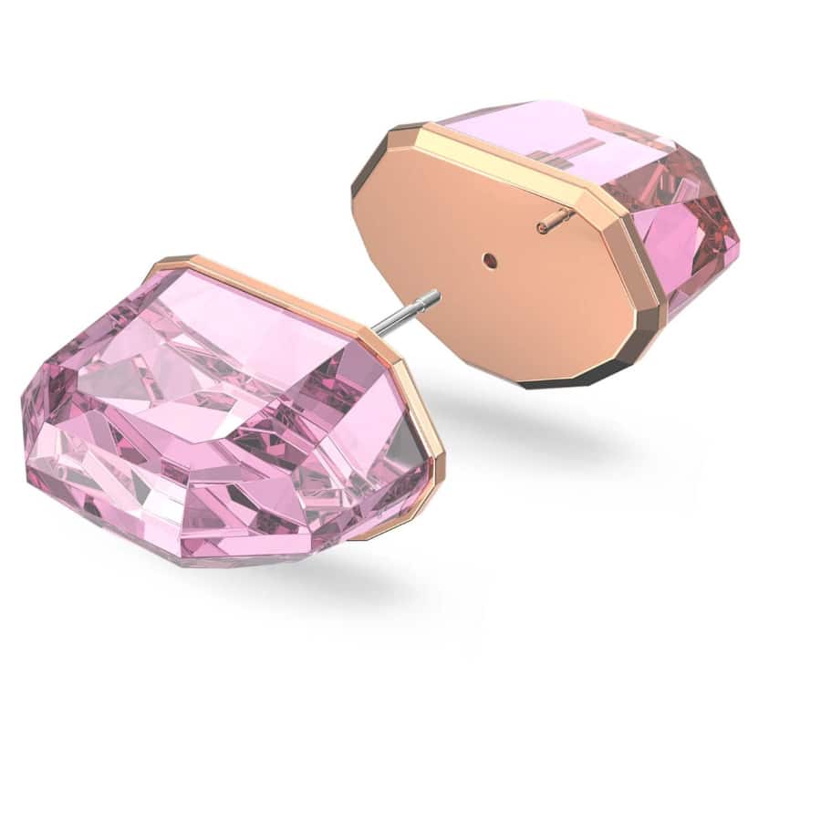 Swarovski Lucent Stud Earring , Single, Pink, Rose-Gold Tone Plated -Swarovski