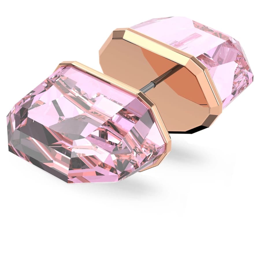 Swarovski Lucent Stud Earring , Single, Pink, Rose-Gold Tone Plated -Swarovski