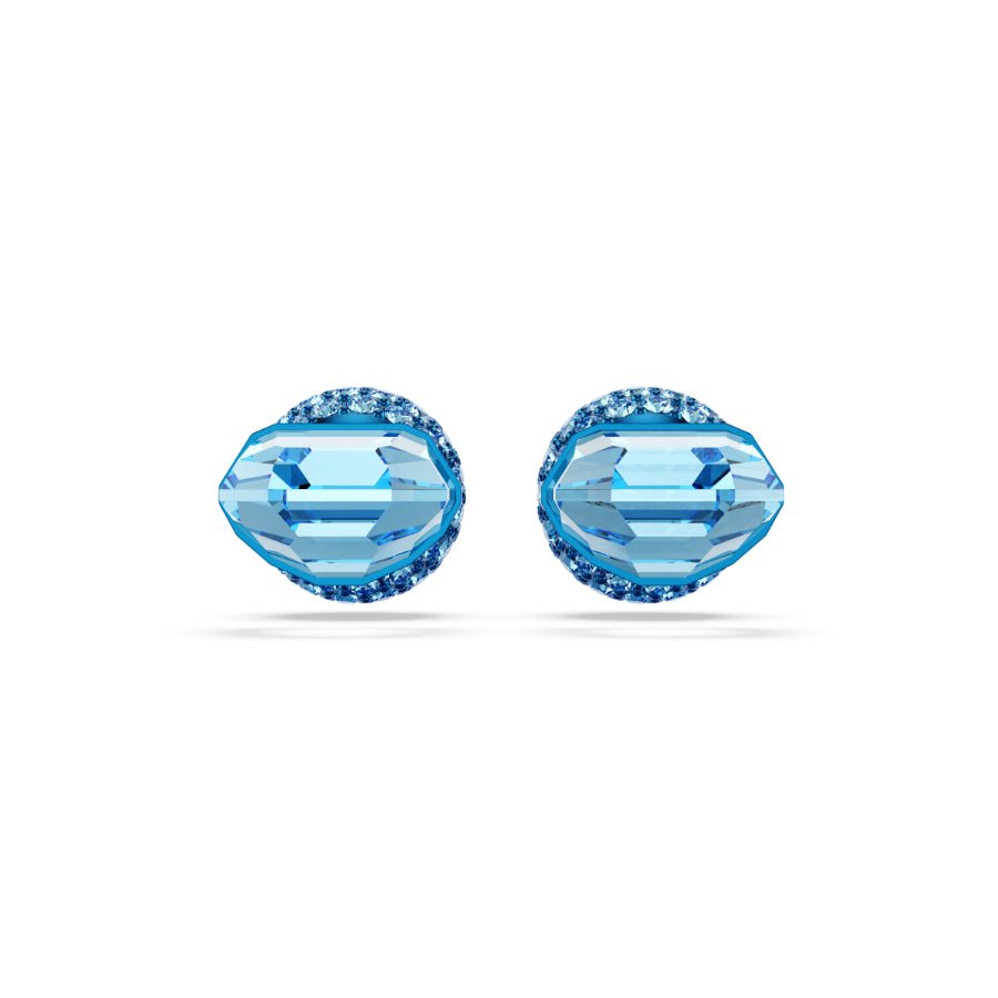 Swarovski Lucent Stud Earrings, Pavé, Ball, Blue, Blue finish -Swarovski