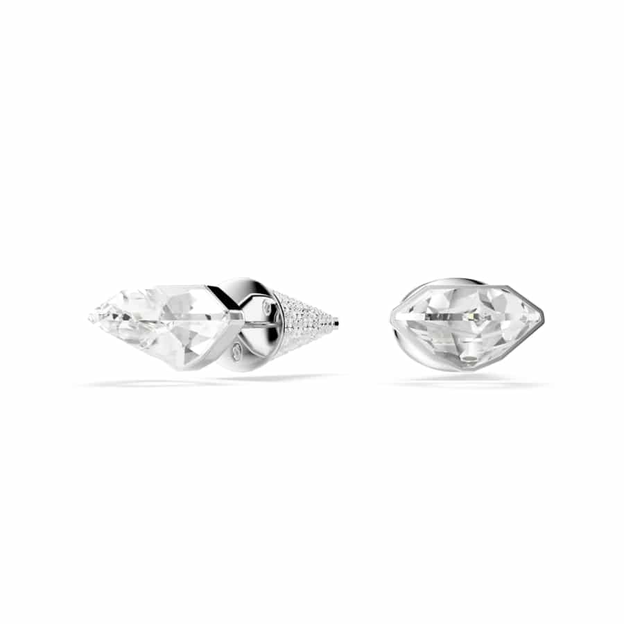 Swarovski Lucent Stud Earrings, Pavé, Spike, White, Rhodium Plated -Swarovski
