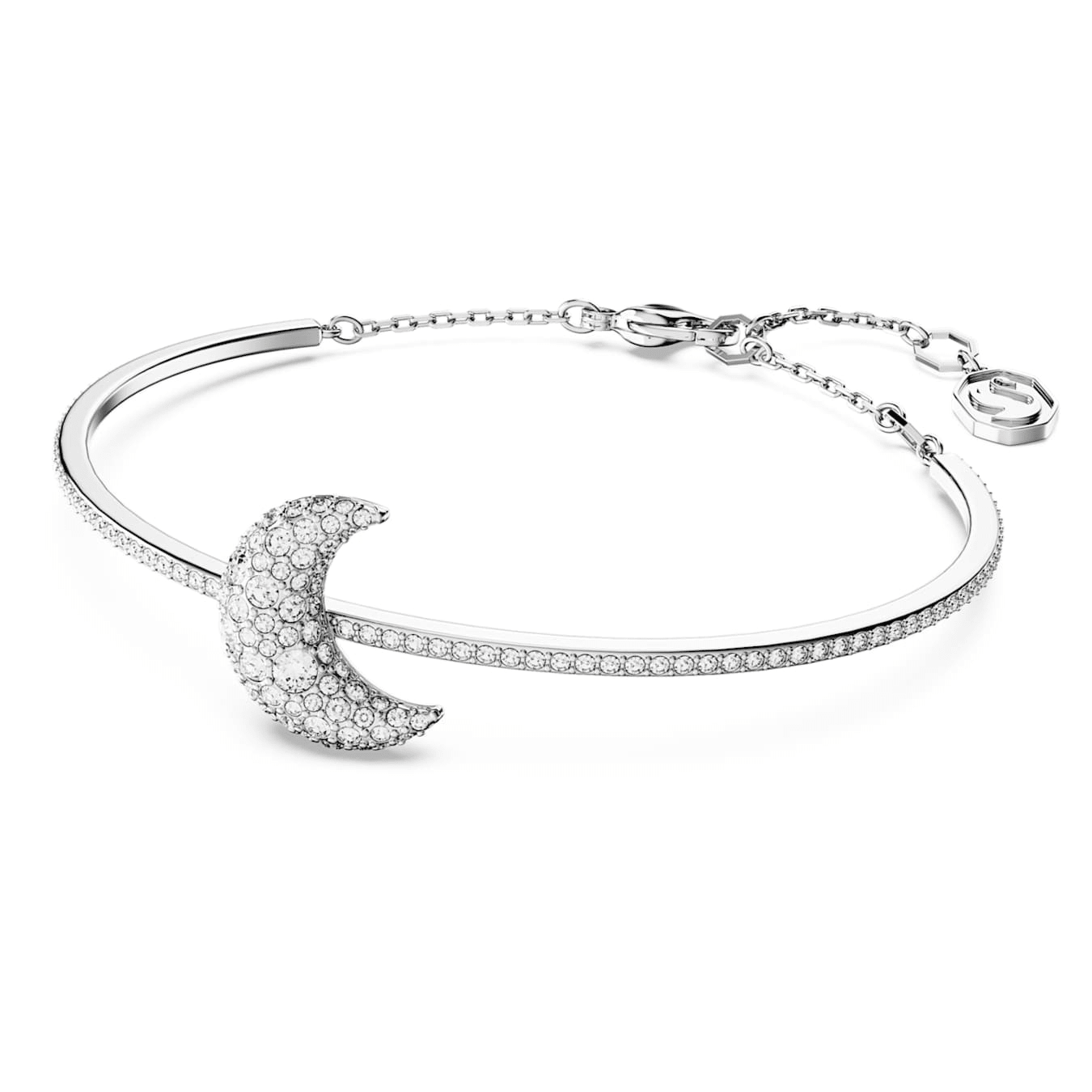 Swarovski Luna Bangle Moon White Rhodium plated -Swarovski