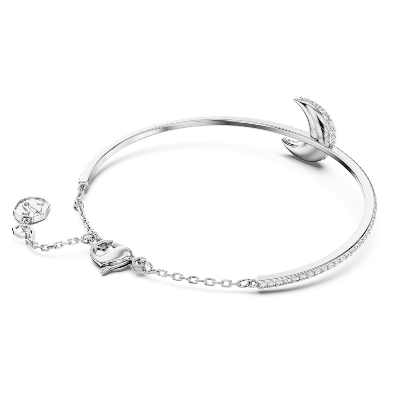 Swarovski Luna Bangle Moon White Rhodium plated -Swarovski