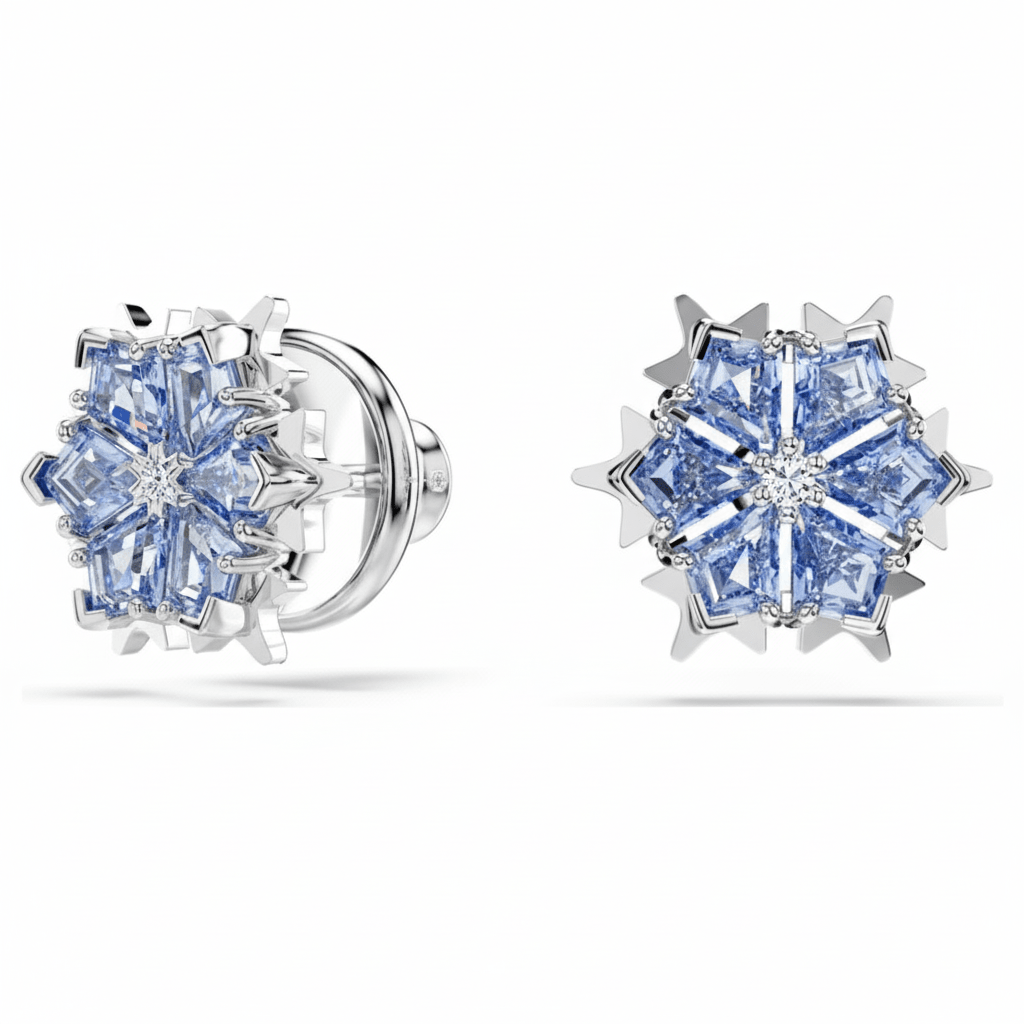 Swarovski Magic Set Snowflake, Blue, Rhodium plated -Swarovski