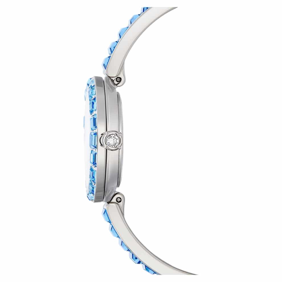 Swarovski Matrix Bangle Watch, Swiss Made, Crystal Bracelet, Blue, Stainless steel -Swarovski