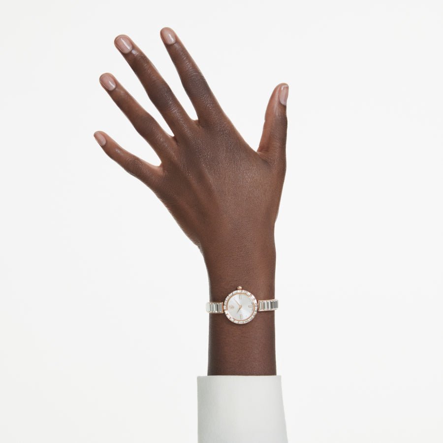 Swarovski Matrix Bangle Watch, Swiss Made, Crystal Bracelet, Rose Gold-tone Finish -Swarovski