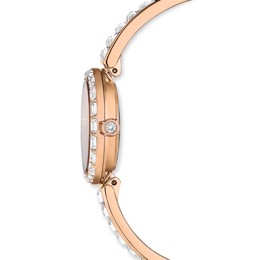 Swarovski Matrix Bangle Watch, Swiss Made, Crystal Bracelet, Rose Gold-tone Finish -Swarovski