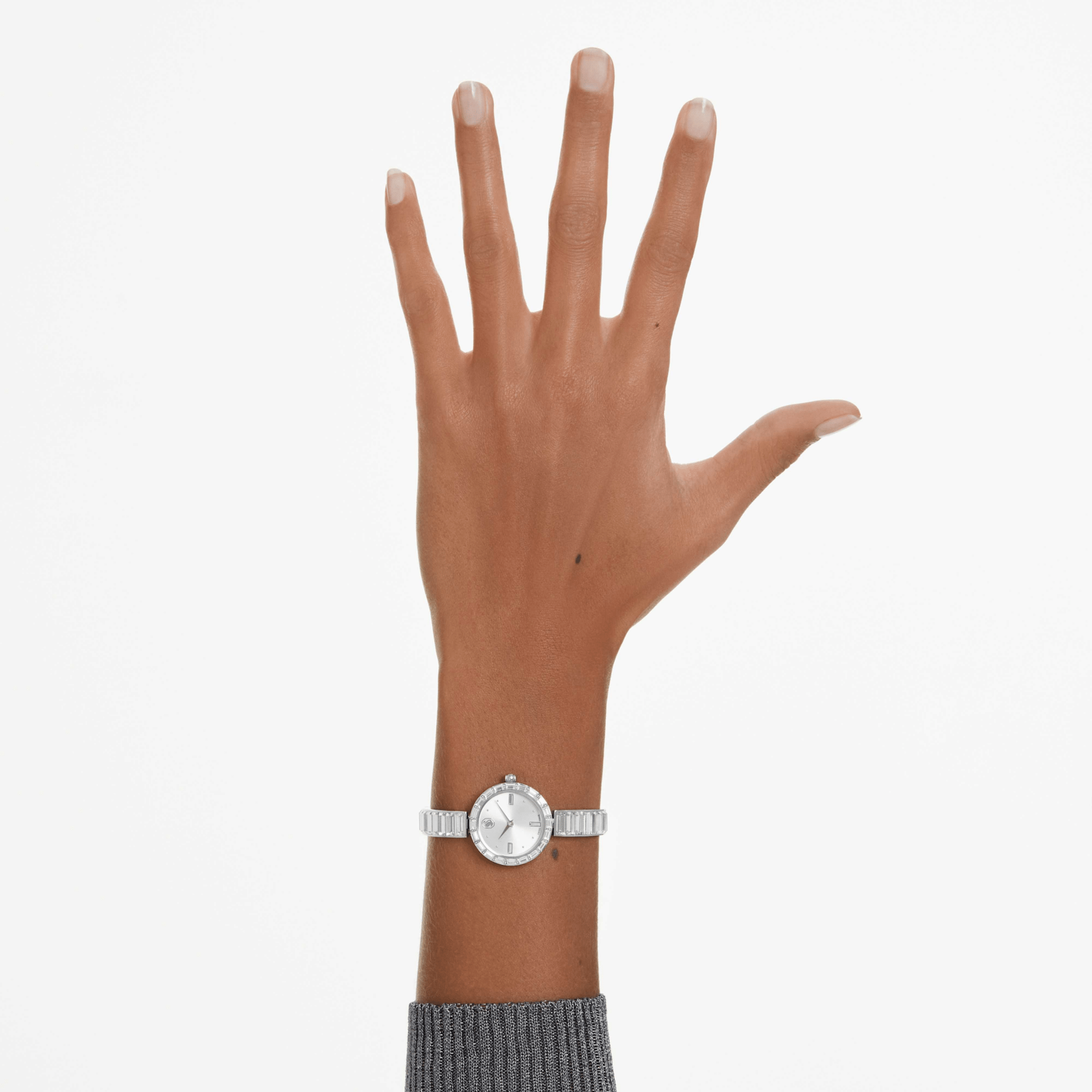 Swarovski Matrix Bangle Watch, Swiss Made, Crystal Bracelet, Silver Tone, Stainless Steel -Swarovski