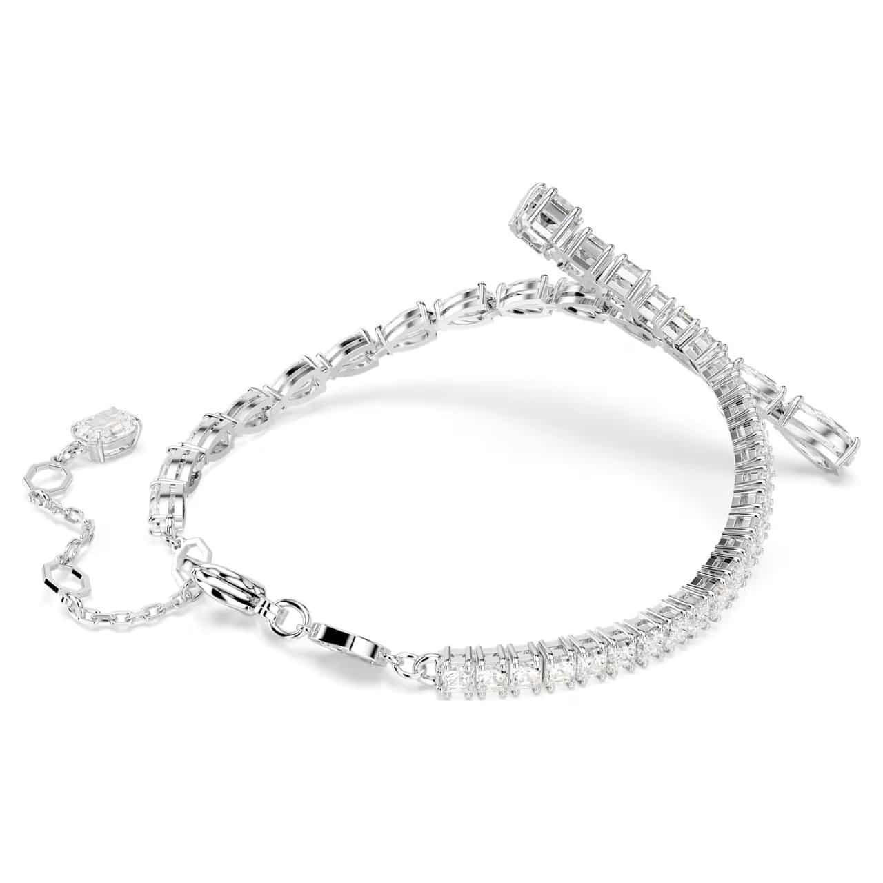 Swarovski Matrix Bracelet Mixed Cut, White, Rhodium Plated -Swarovski