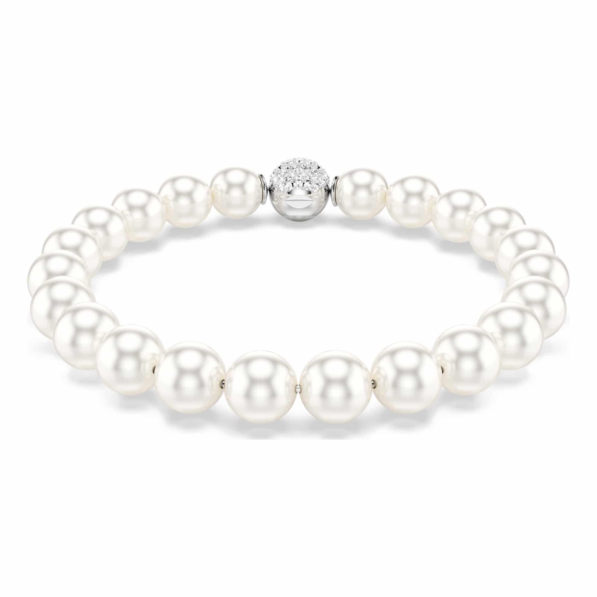 Crystal pearl, White, Rhodium plated – Spilhaus