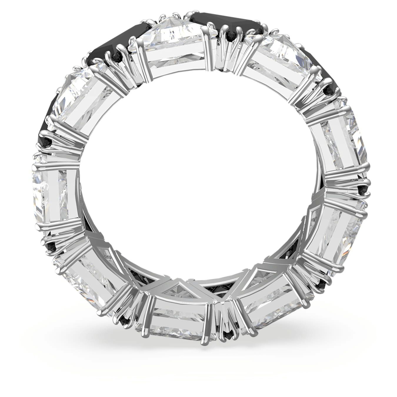 Swarovski Matrix Cocktail Ring Triangle Cut, Black, Rhodium plated -Swarovski