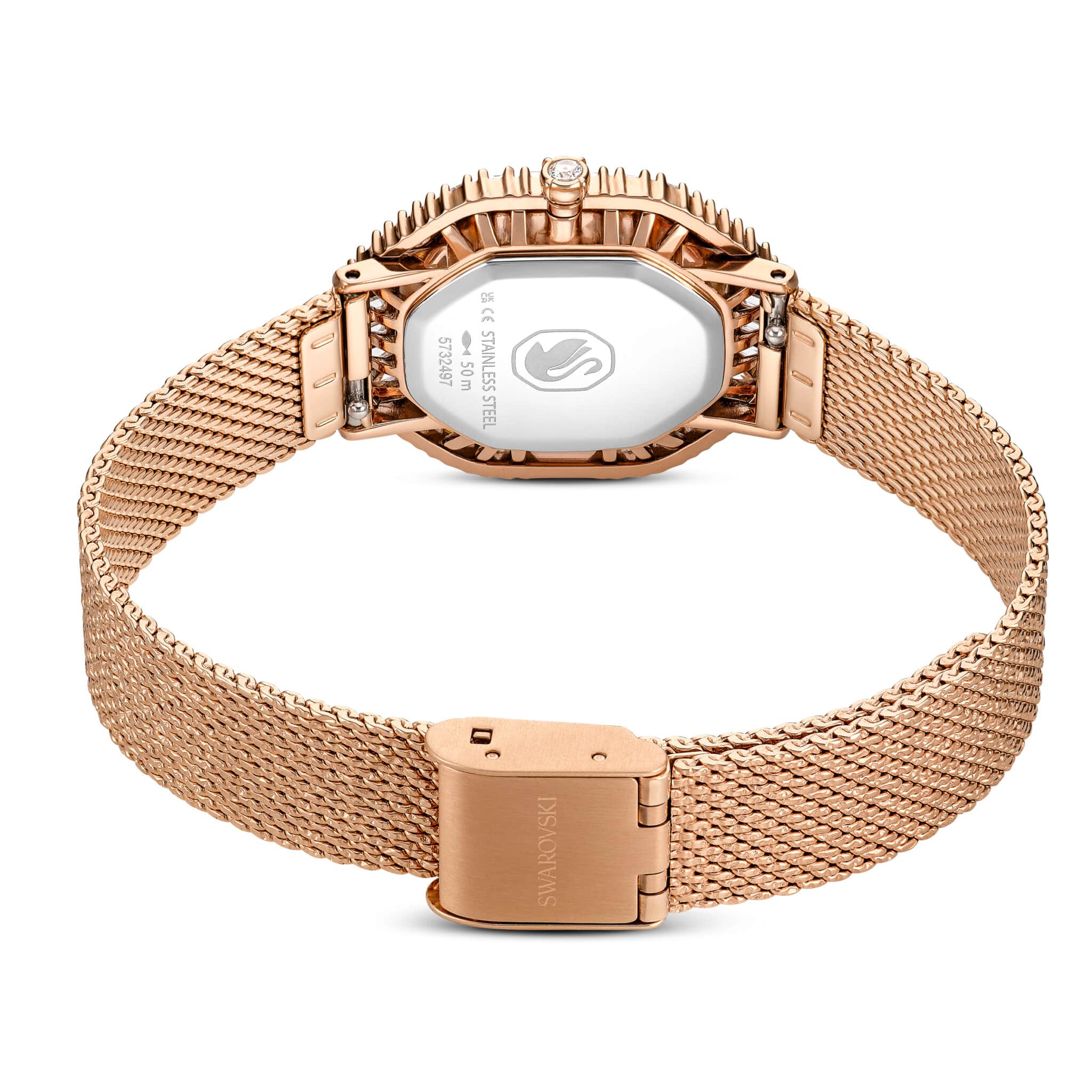 Swarovski Matrix Octagon Watch, Metal Bracelet, Rose Gold tone, Rose Gold-tone finish -Swarovski