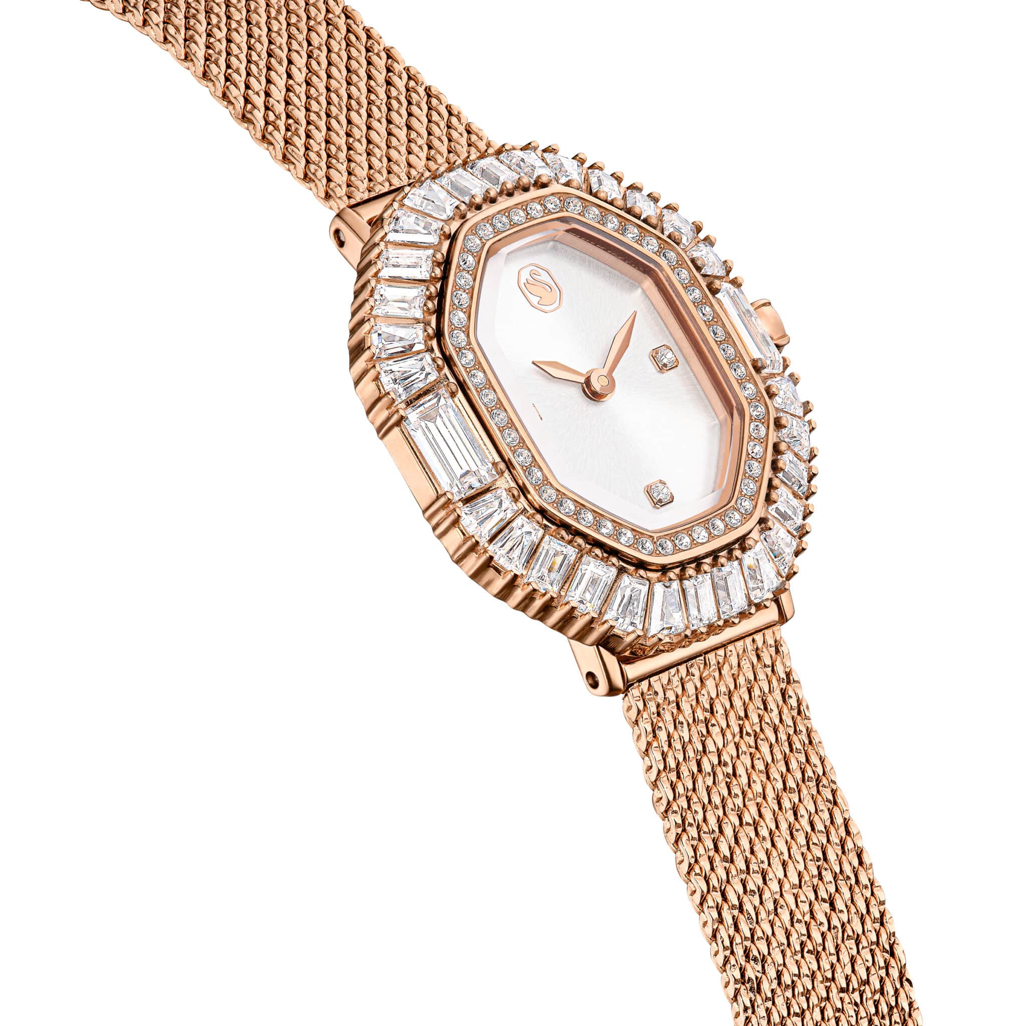 Swarovski Matrix Octagon Watch, Metal Bracelet, Rose Gold tone, Rose Gold-tone finish -Swarovski