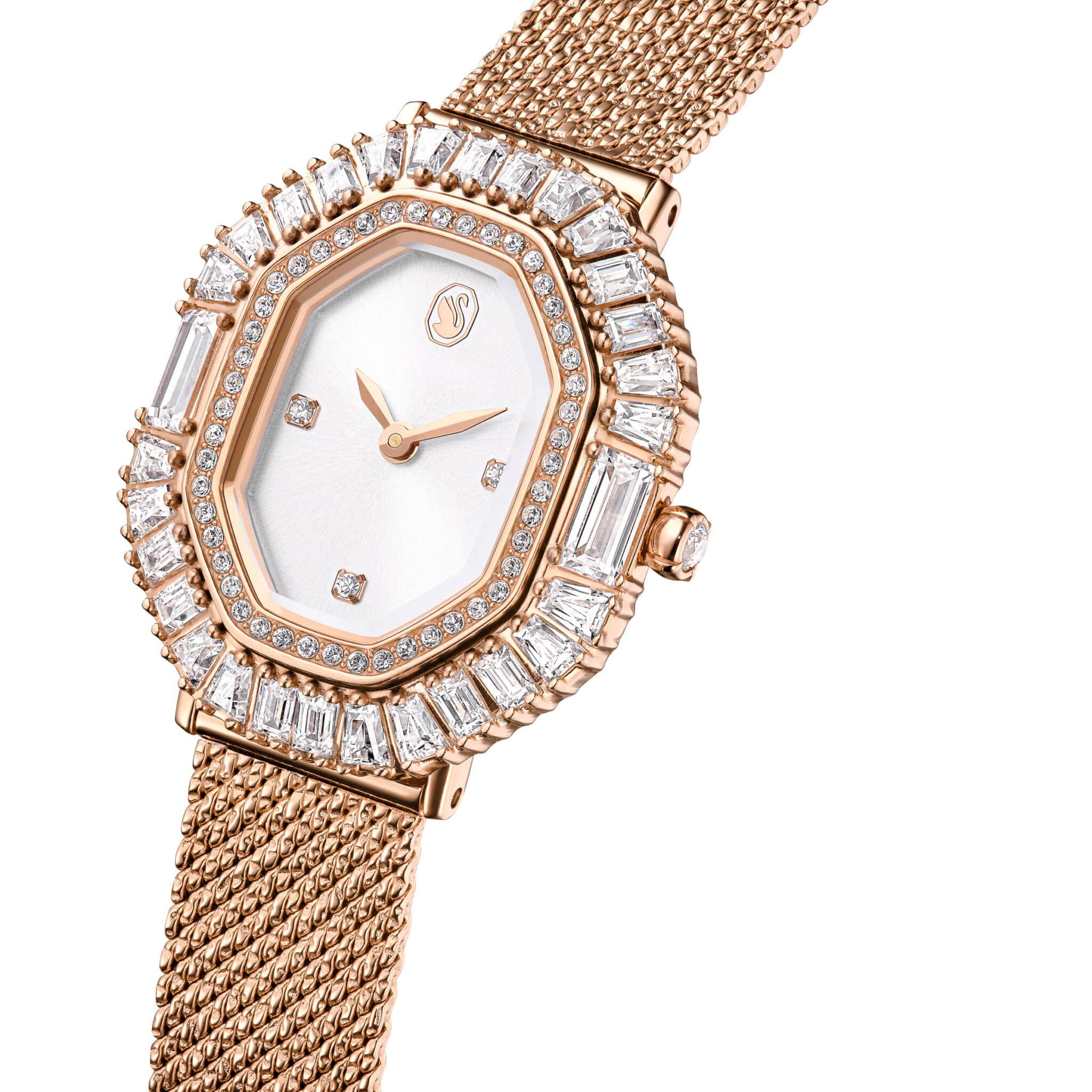 Swarovski Matrix Octagon Watch, Metal Bracelet, Rose Gold tone, Rose Gold-tone finish -Swarovski