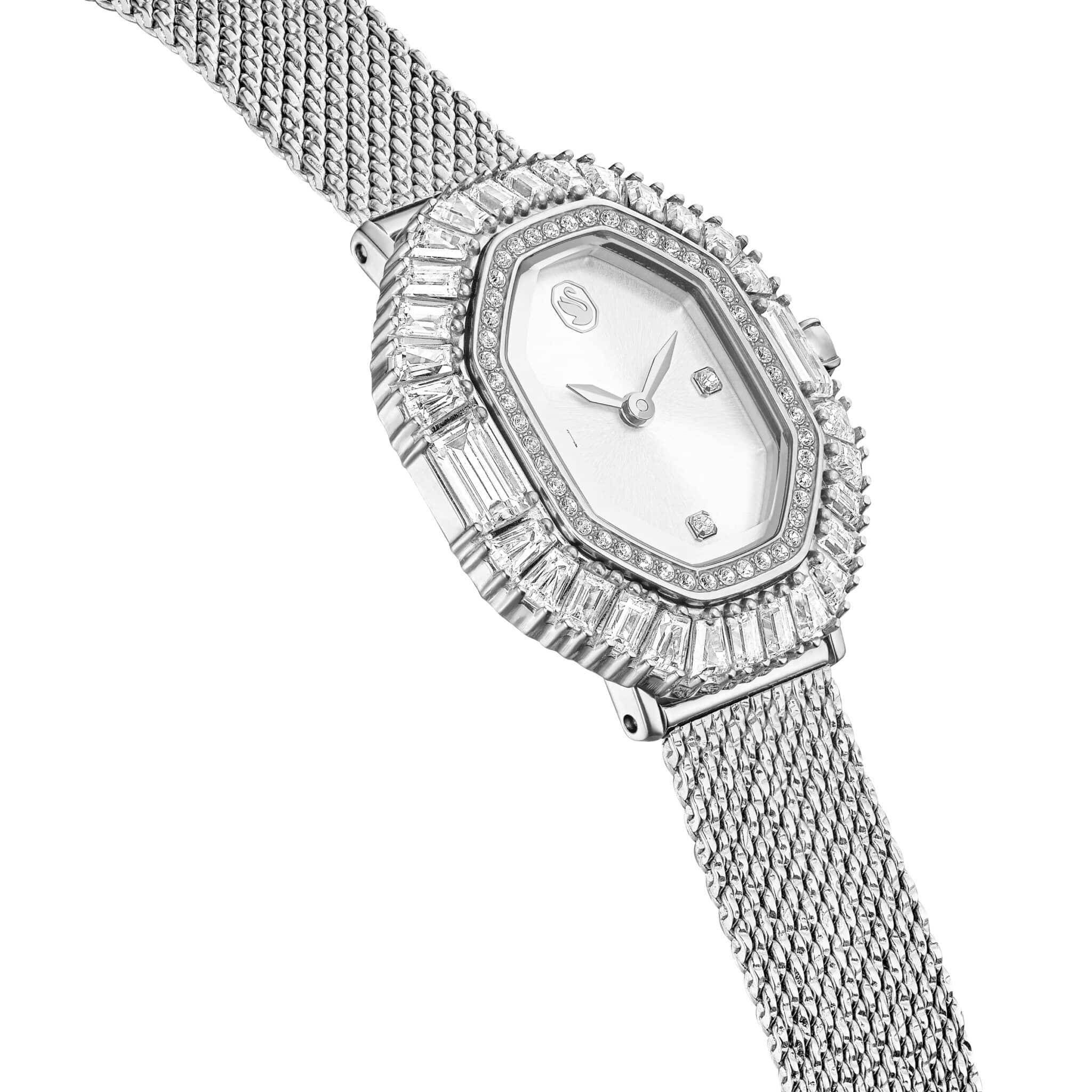 Swarovski Matrix Octagon Watch, Metal Bracelet, Silver tone, Stainless steel -Swarovski