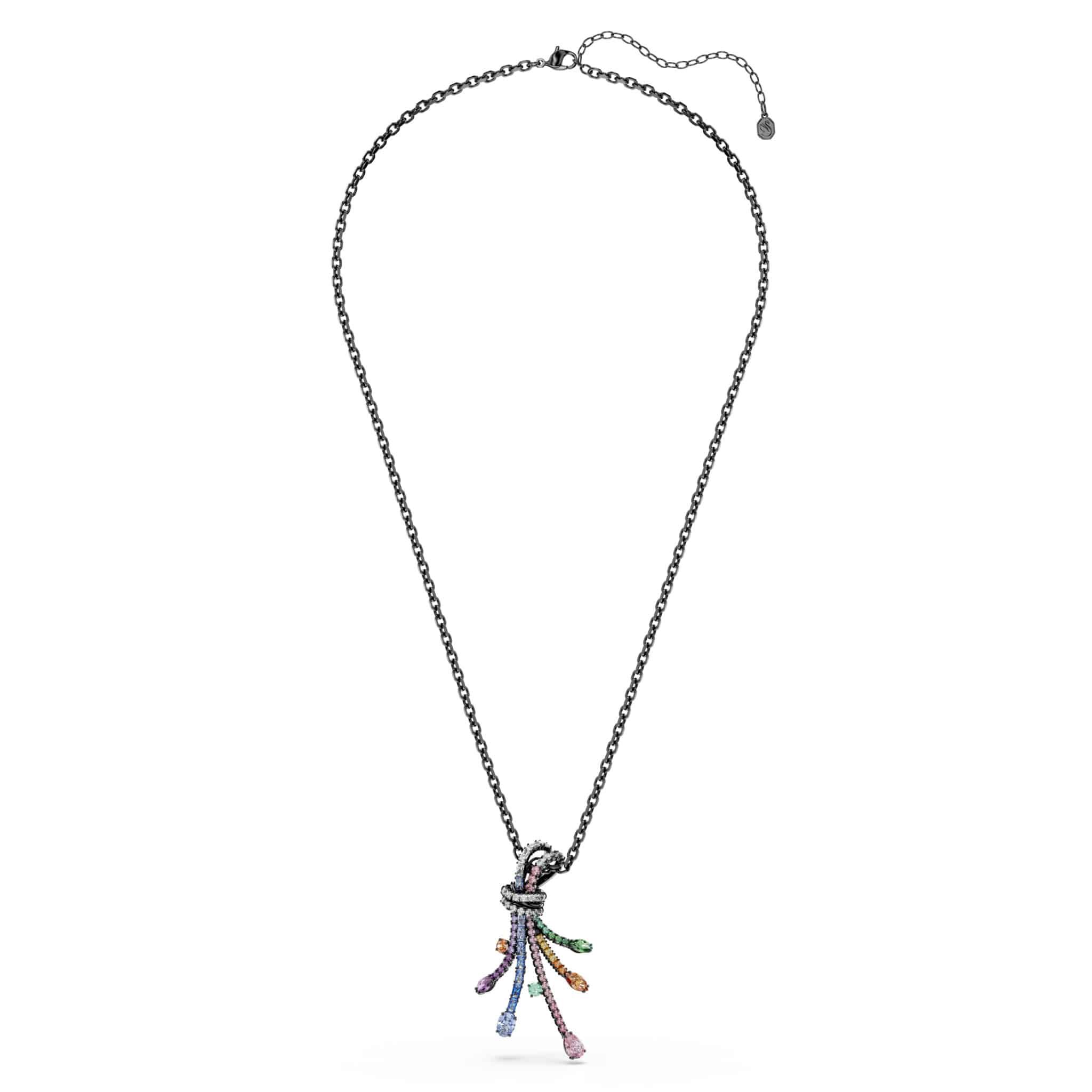 Swarovski Matrix Pendant and brooch, Mixed cuts, Bouquet, Multicolored, Ruthenium plated -Swarovski