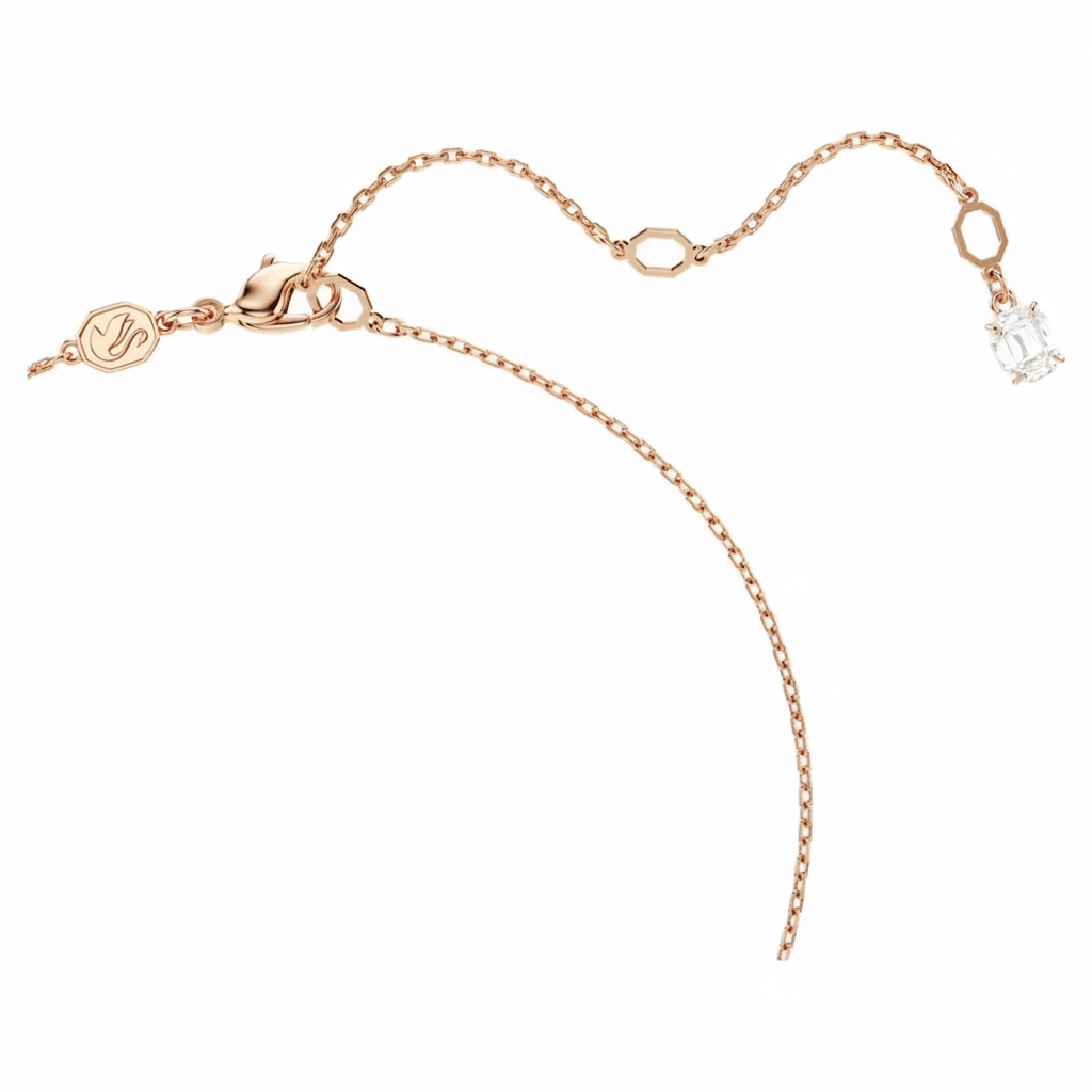 Swarovski Matrix Pendant, Crystal Pearl, Round Cut, White, Rose Gold-Tone Plated -Swarovski