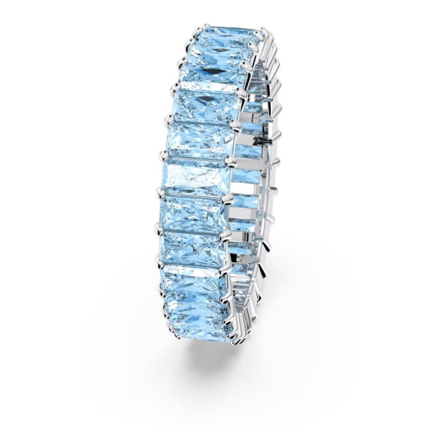 Swarovski Matrix Ring Baguette Cut, Blue, Rhodium Plated -Swarovski