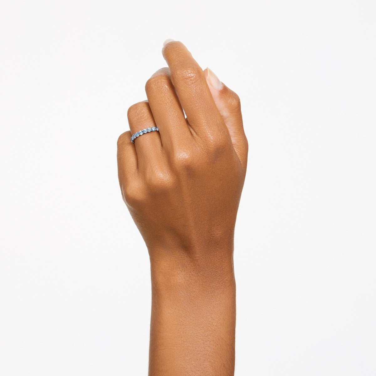 Swarovski Matrix Ring Baguette Cut, Blue, Rhodium Plated -Swarovski