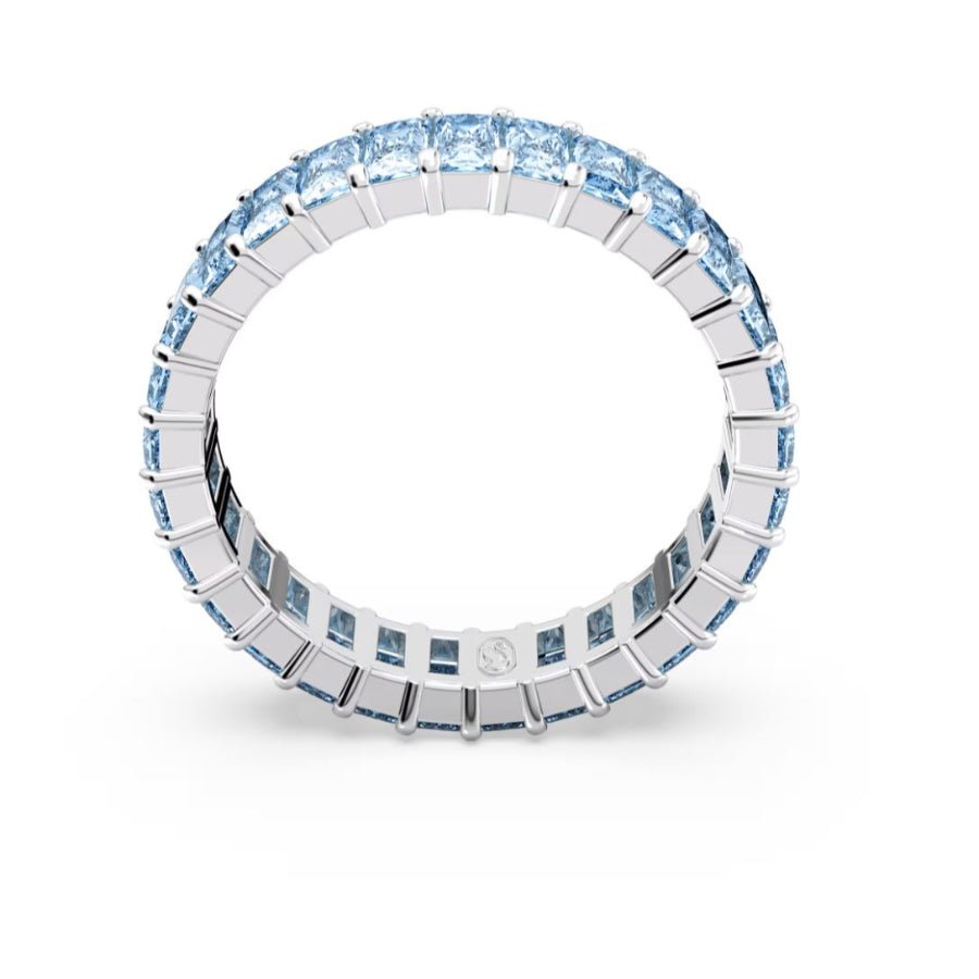 Swarovski Matrix Ring Baguette Cut, Blue, Rhodium Plated -Swarovski