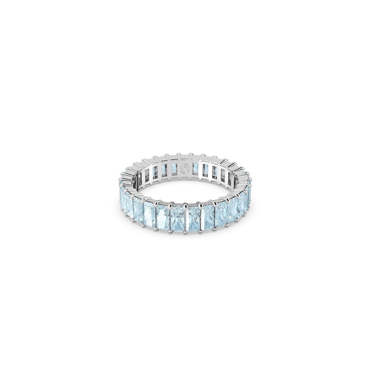 Swarovski Matrix Ring Baguette Cut, Blue, Rhodium Plated -Swarovski