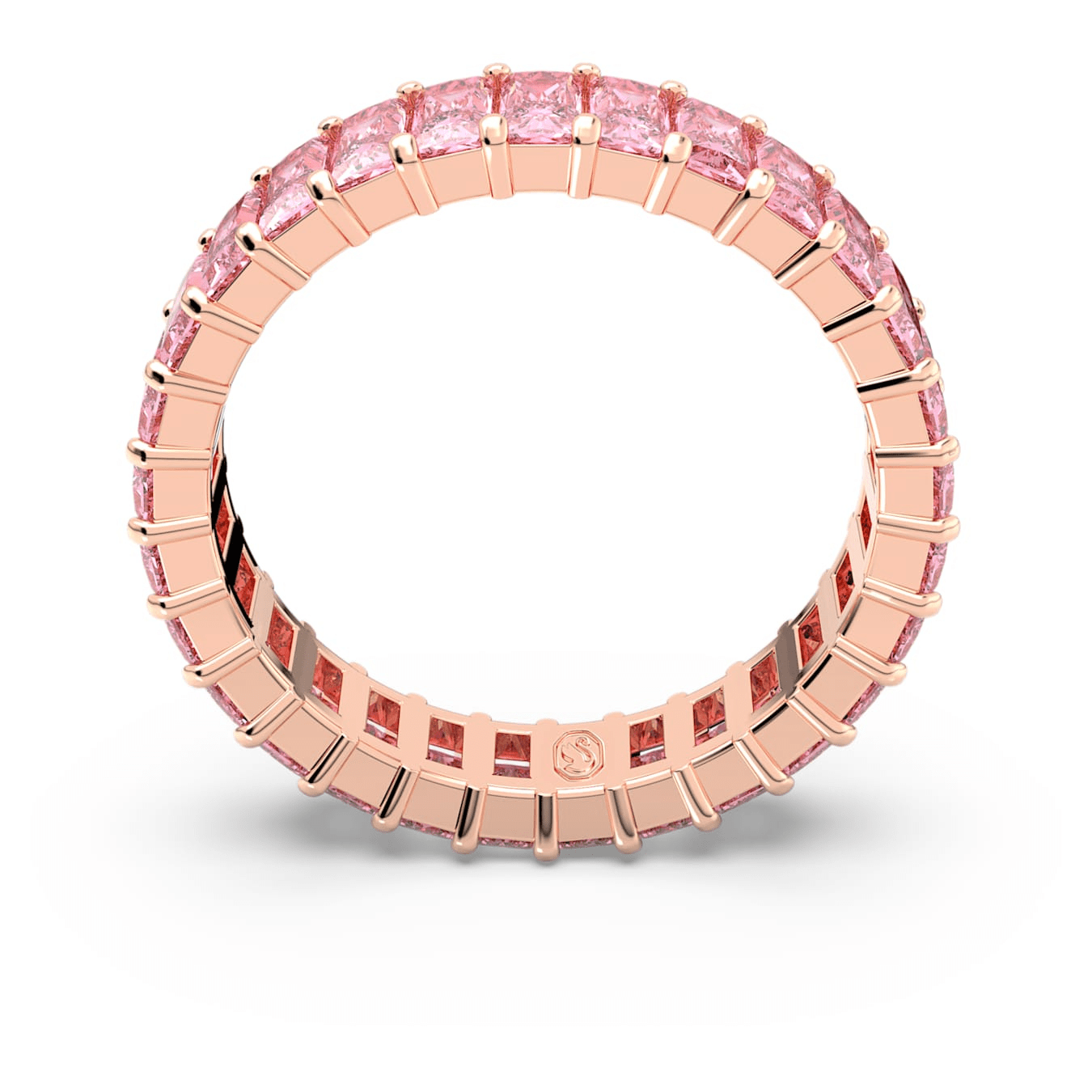 Swarovski Matrix Ring Baguette Cut, Pink, Rose Gold-Tone Plated -Swarovski